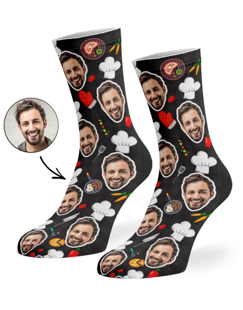 Black Chef Face Socks