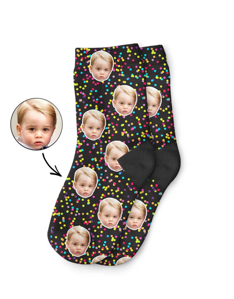 Black Colourful Spot Kids Socks