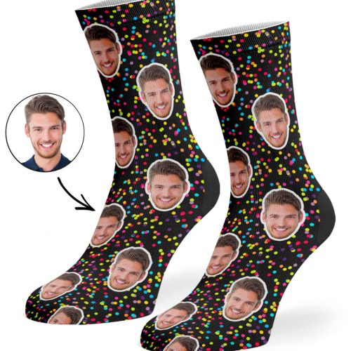 Black Colourful Spots Socks