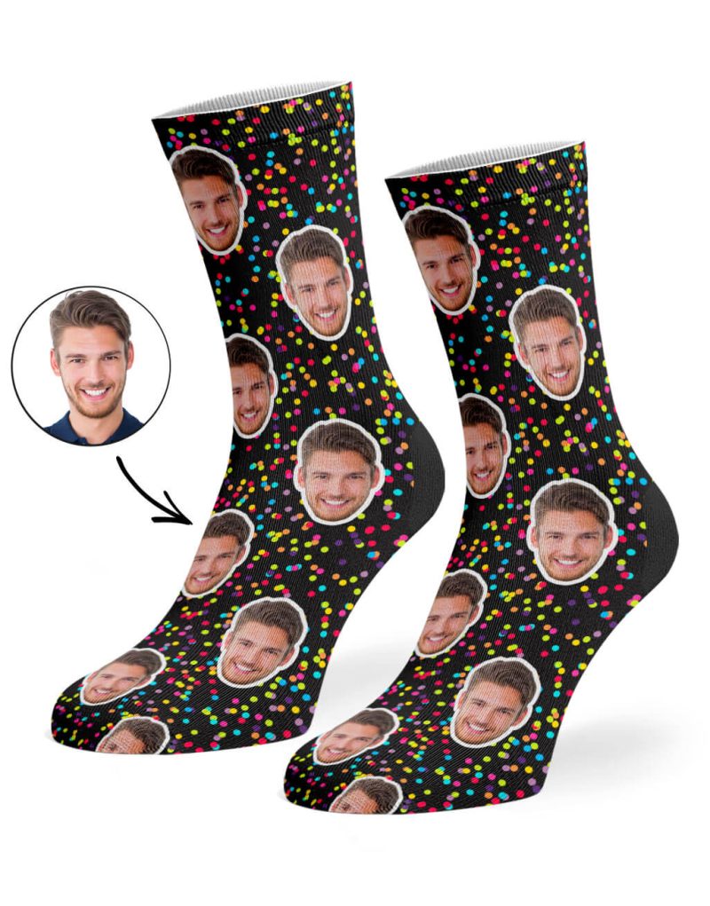 Black Colourful Spots Socks