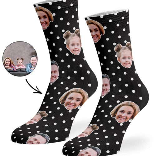 Black Family Spotty Face Socks