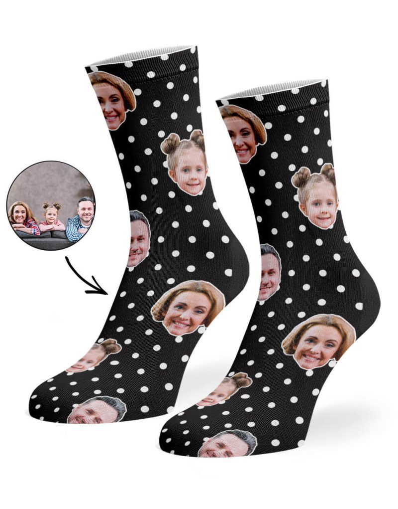 Black Family Spotty Face Socks