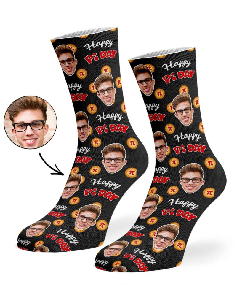 Black Happy Pi Day Socks