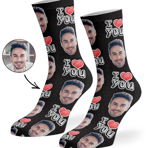 Black I Heart You Socks