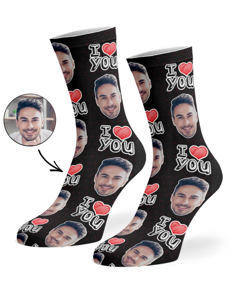 Black I Heart You Socks