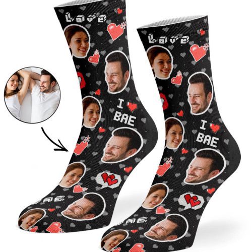 Black I Love Bae Socks