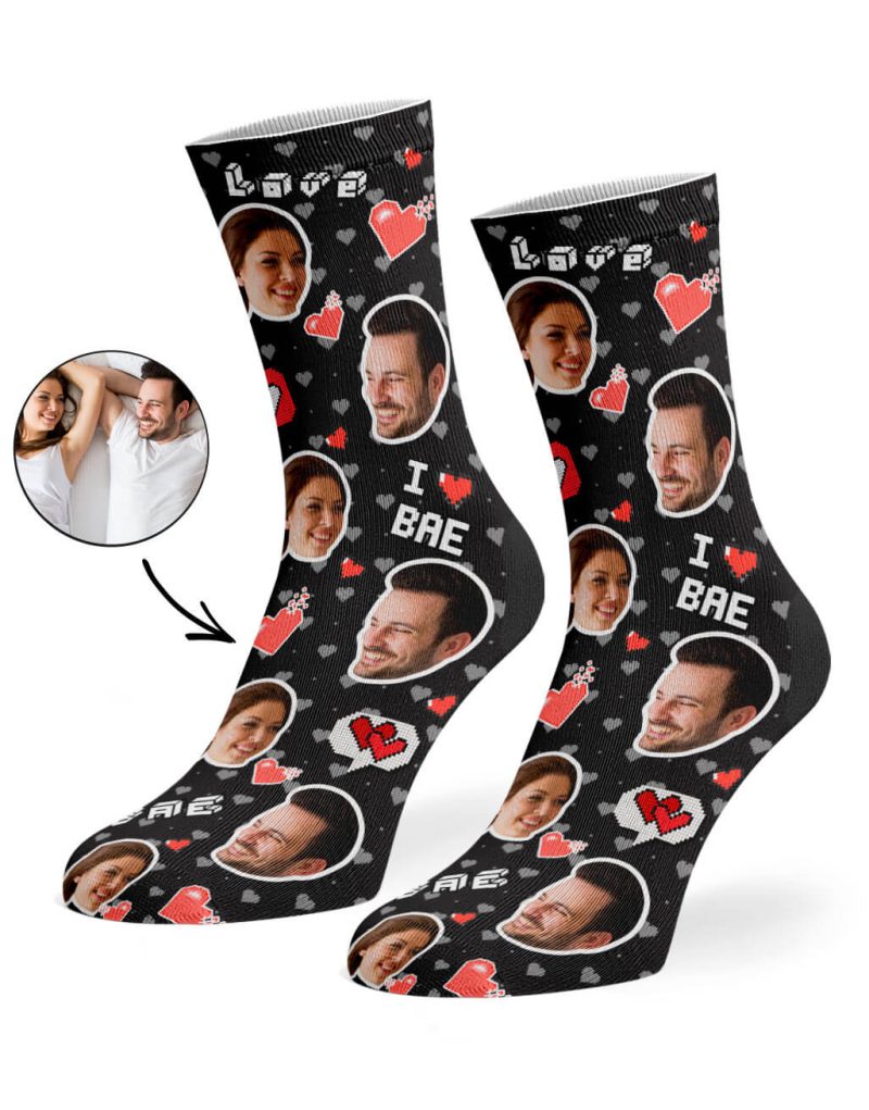 Black I Love Bae Socks