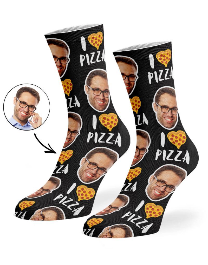 Black I Love Pizza Socks