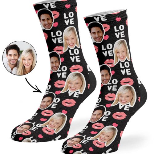 Black Love Lips Socks