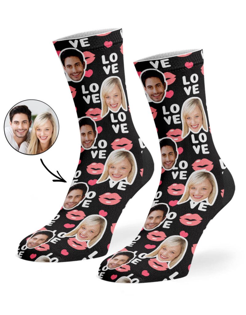 Black Love Lips Socks