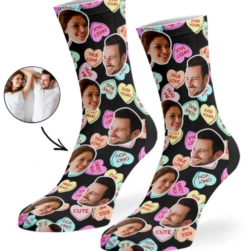 Black Nice Love Hearts Socks