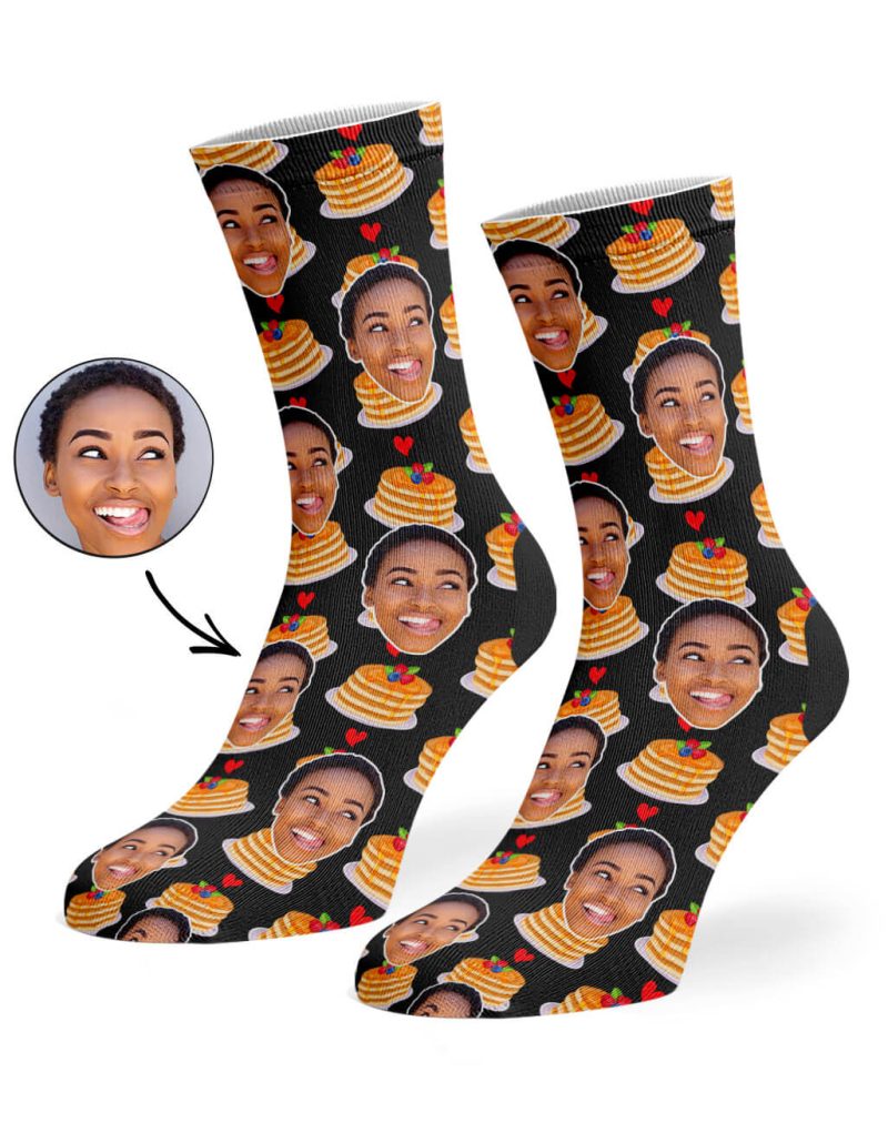 Black Pancake Face Socks