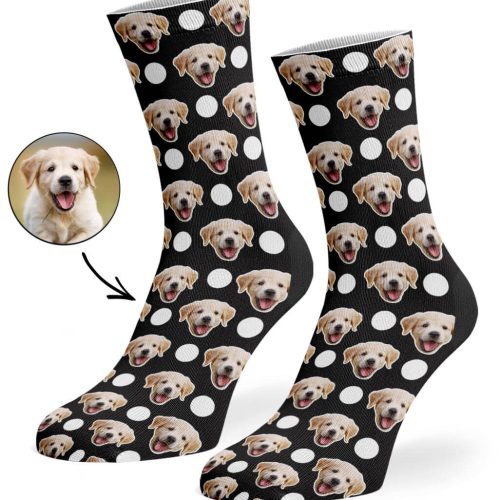 Black Polka Dog Socks