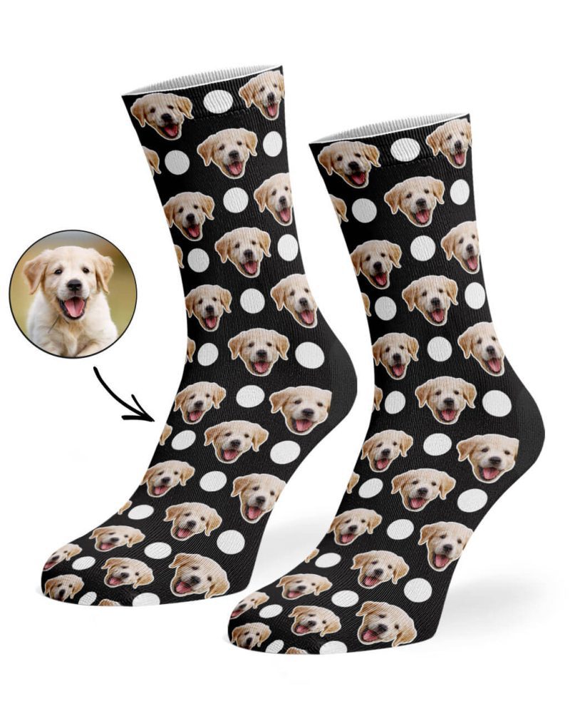 Black Polka Dog Socks