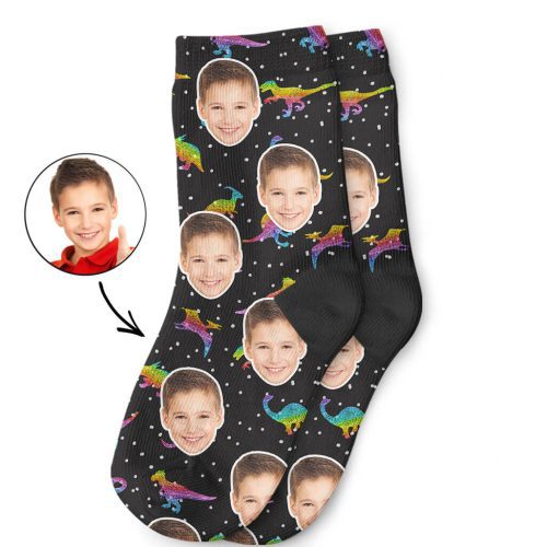 Rainbow Dinosaur Kids Socks