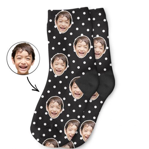 Spotty Face Kids Socks With Their Photo