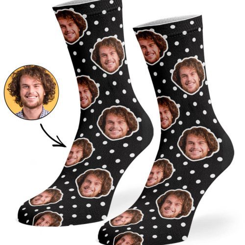 Black Spotty Face Socks