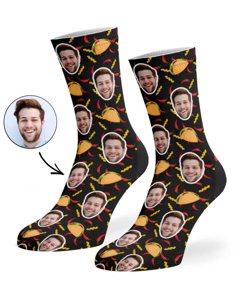 Black Taco Face Socks