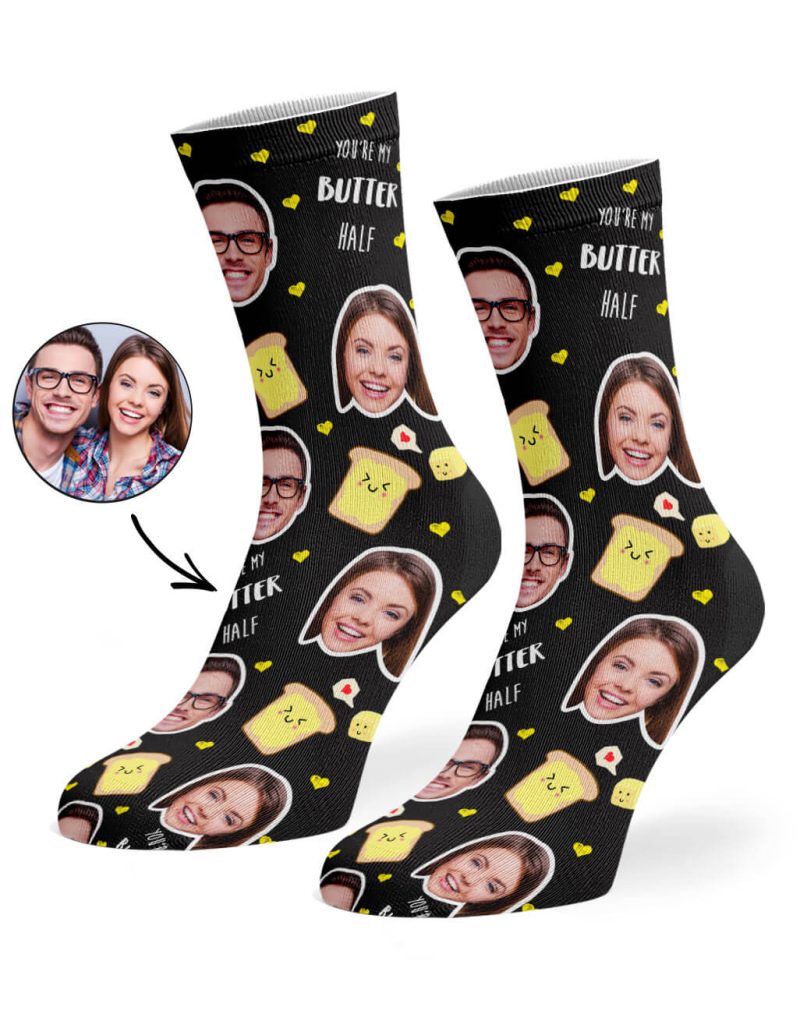 Black You re My Butter Half Socks