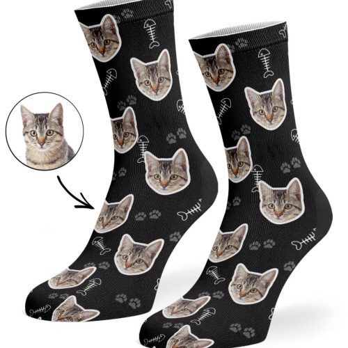 cat socks with your photo on