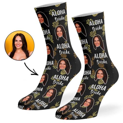 Black Aloha Bride Socks