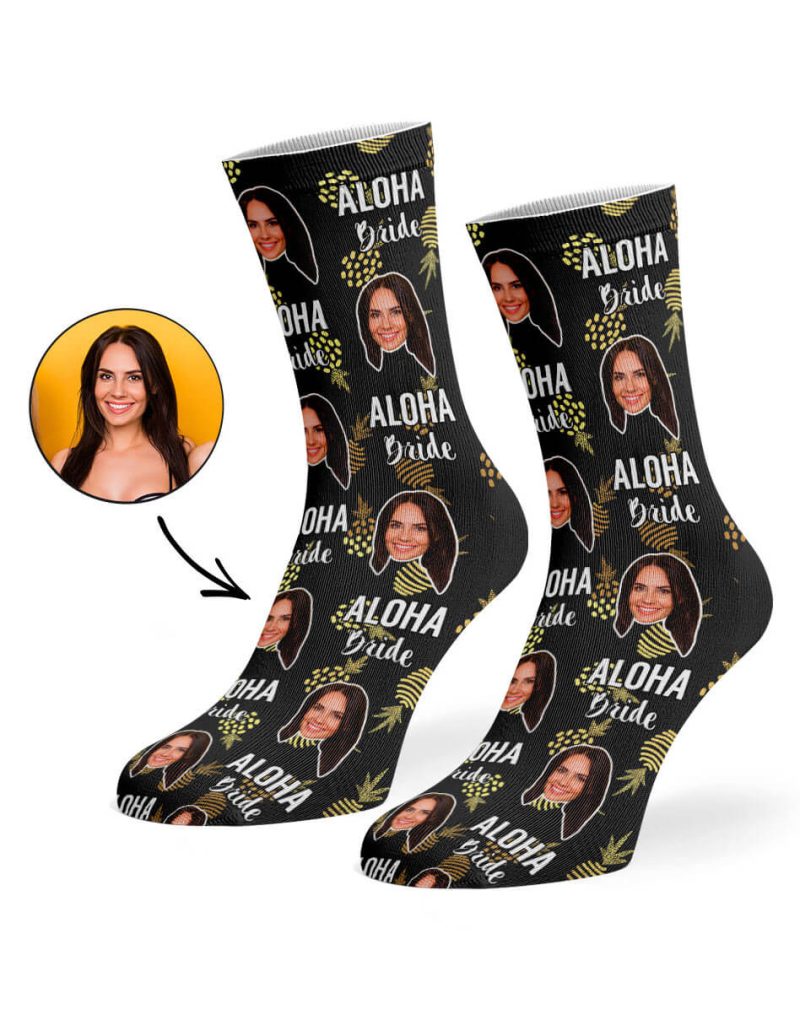 Black Aloha Bride Socks