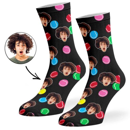 Black Colourful Tennis Socks