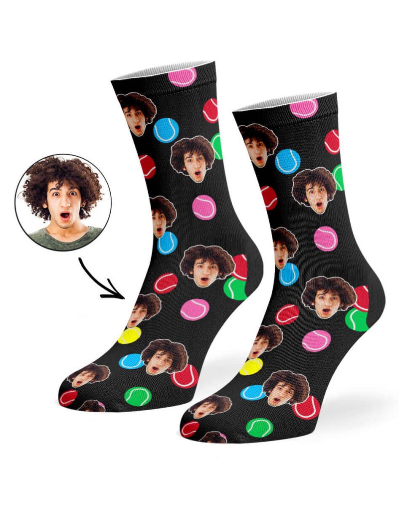 Black Colourful Tennis Socks