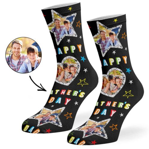 Black Happy Father s Day Collage Socks