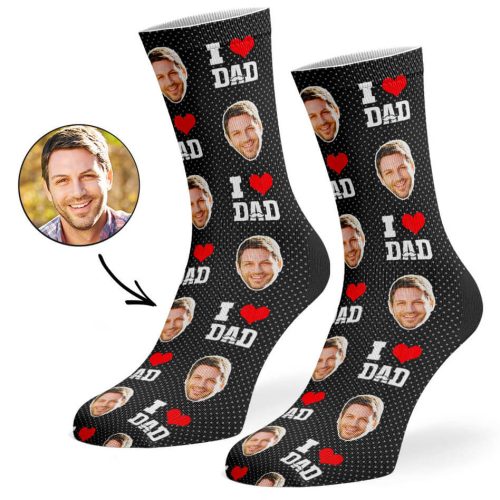 Black I Love Dad Socks