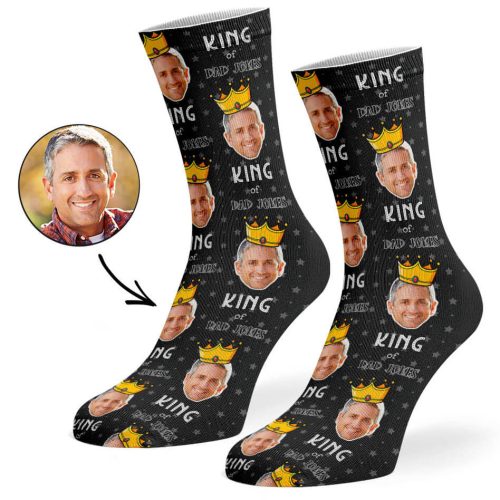 Black King Of Dad Jokes Socks