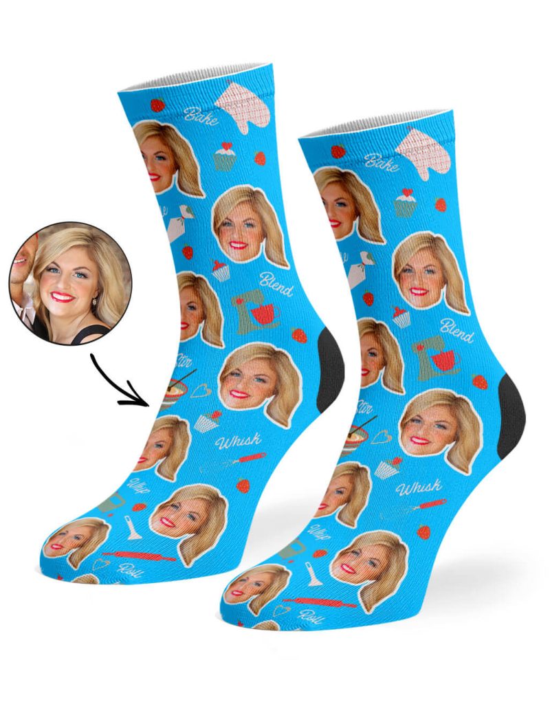 Blue Baker Face Socks