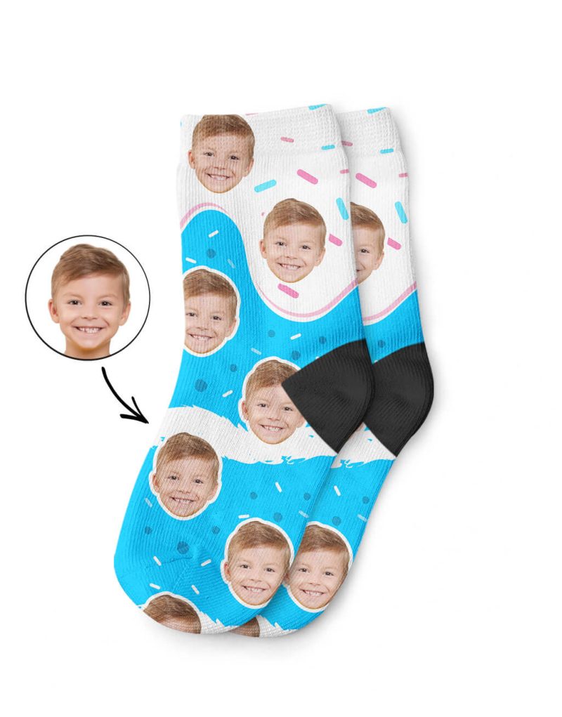 Birthday Cake Kids Face Socks