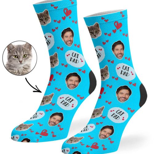 Blue Cat Dad Socks