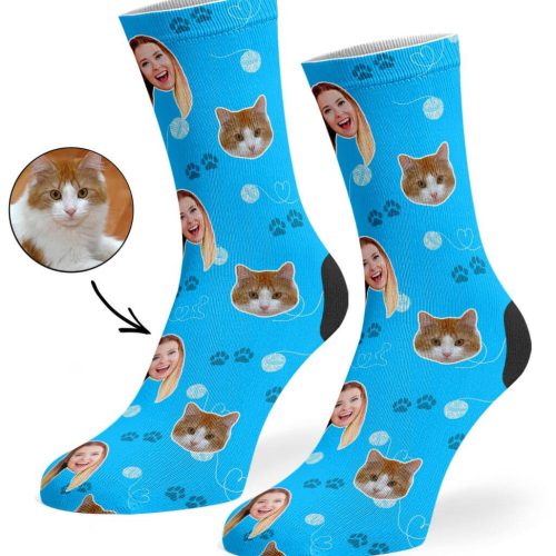 Blue Cat Owner Socks