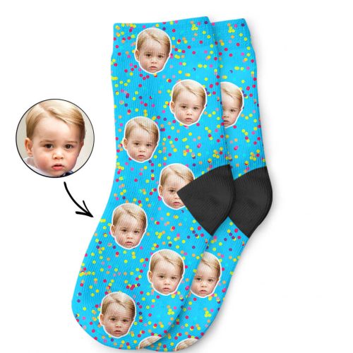 Blue Colourful Spot Kids Socks