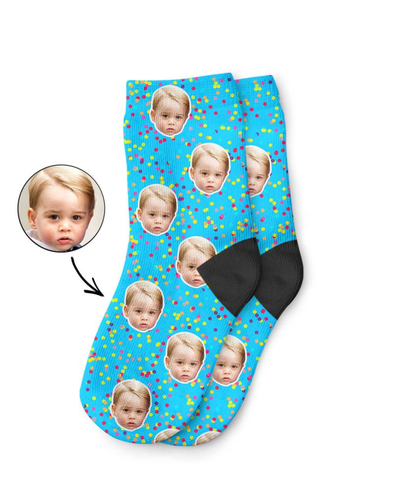 Blue Colourful Spot Kids Socks