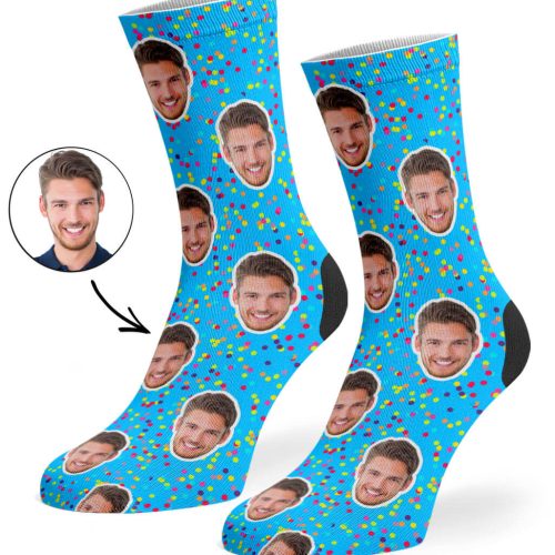 Blue Colourful Spots Socks