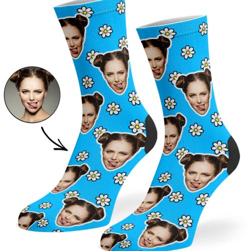 Blue Daisy Socks