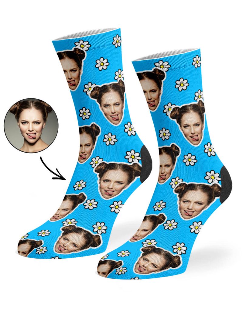 Blue Daisy Socks