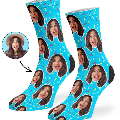 Blue Donut Sprinkles Socks