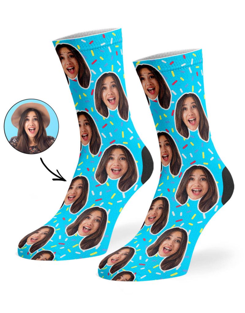 Blue Donut Sprinkles Socks