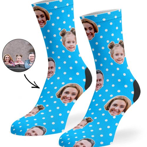 Blue Family Spotty Face Socks