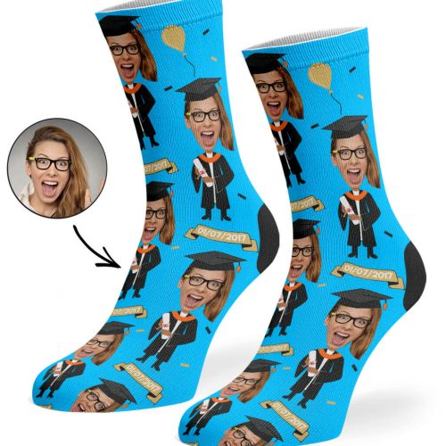 Blue Graduation Socks