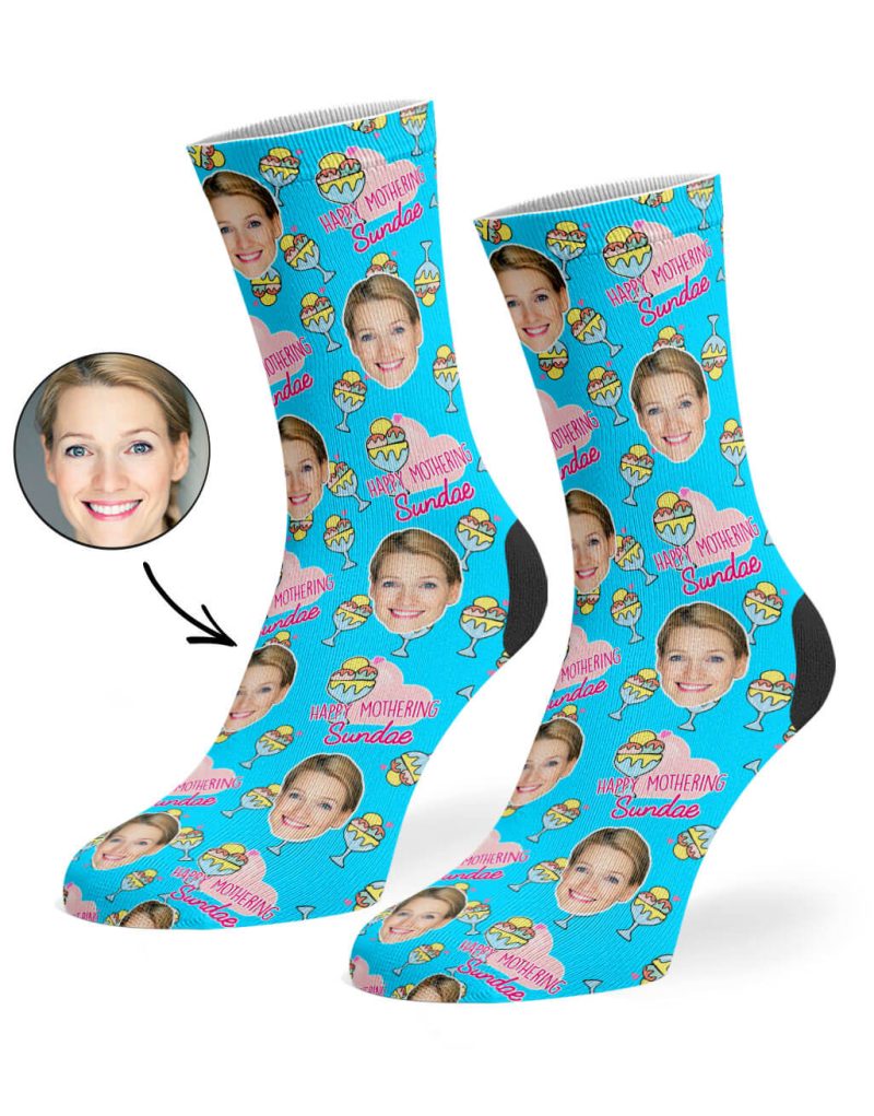 Blue Happy Mothering Sundae Socks