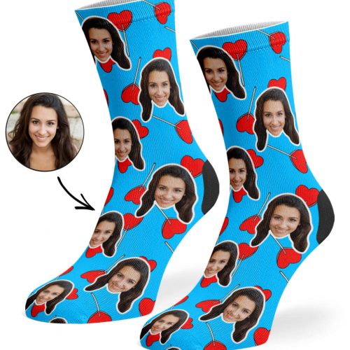 Blue Heart Lollipops Socks