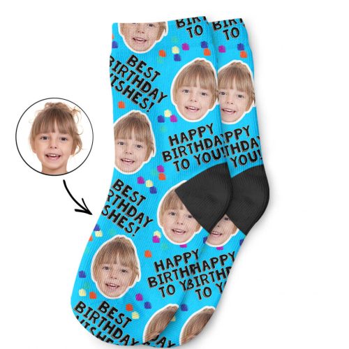 Custom Photo Birthday Party Kids Socks