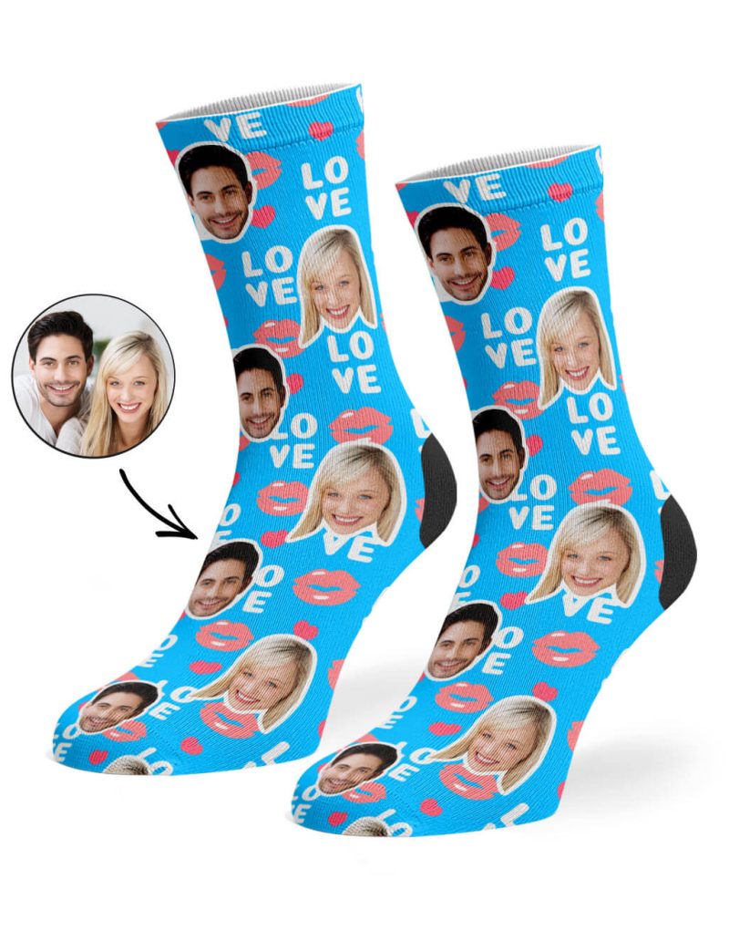 Blue Love Lips Socks