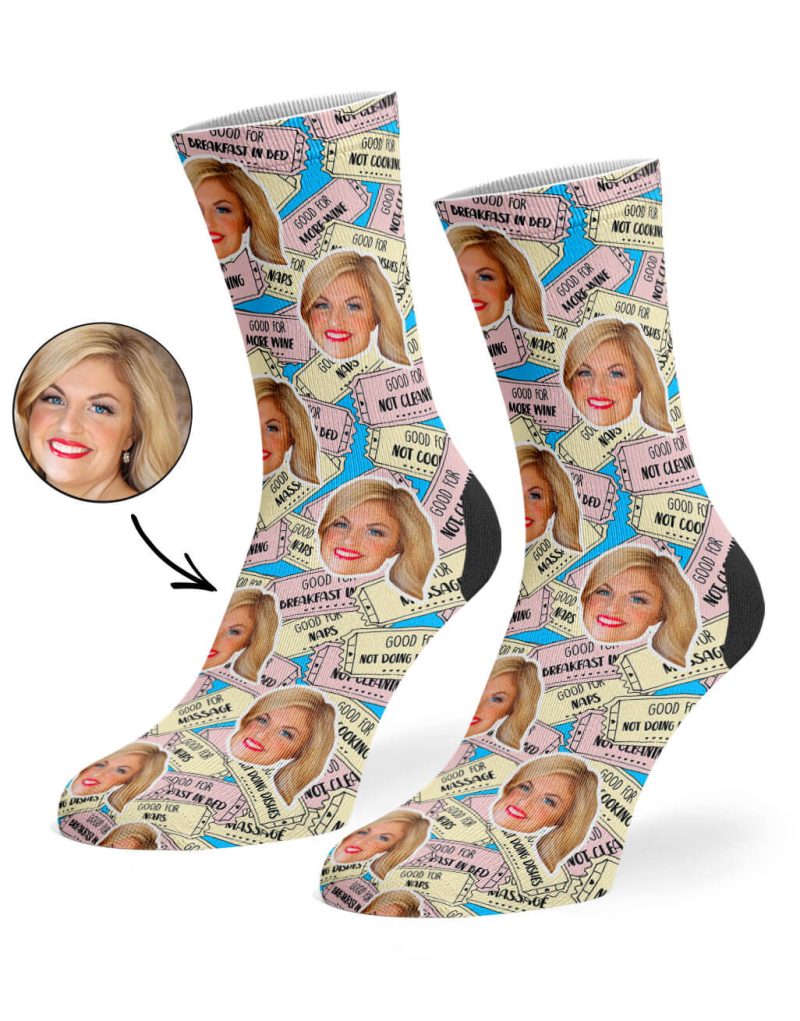 Blue Mother s Day Coupon Socks