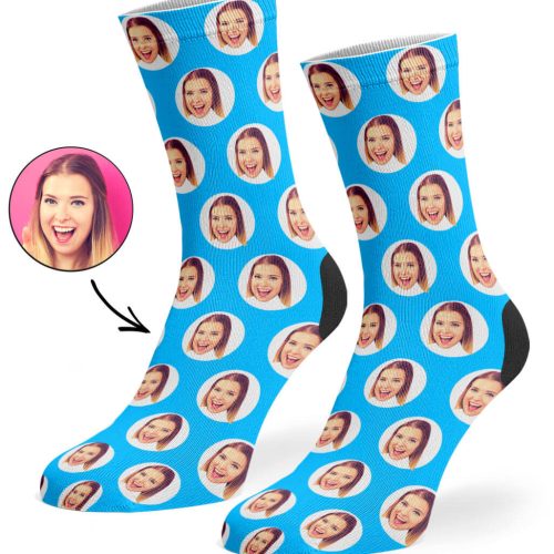 Blue Polka Circle Socks